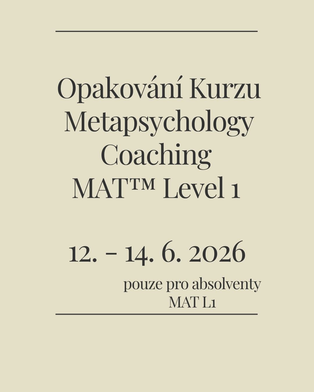 OPAKOVÁNÍ KURZU MAT L1 – 12. 6. – 14. 6. 2026